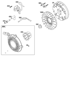 Flywheel, Ignition, And Starter Group Diagram and Parts List for 12T102-0061-F8  Briggs and Stratton Engine